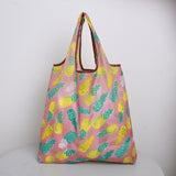 Oxford Foldable Recycle Shopping BagEco Friendly Ladies Reusable Shopping Tote Bag Floral Fruit Vegetable Grocery Pocket