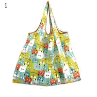 Lady Foldable Recycle Reusable Shopping Bags Portable Cartoon Floral  Printed Fruit Vegetable Tote Bag Eco Friendly Grocery Bags