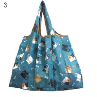 Lady Foldable Recycle Reusable Shopping Bags Portable Cartoon Floral  Printed Fruit Vegetable Tote Bag Eco Friendly Grocery Bags