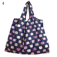 Lady Foldable Recycle Reusable Shopping Bags Portable Cartoon Floral  Printed Fruit Vegetable Tote Bag Eco Friendly Grocery Bags