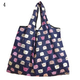 Lady Foldable Recycle Reusable Shopping Bags Portable Cartoon Floral  Printed Fruit Vegetable Tote Bag Eco Friendly Grocery Bags