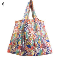 Lady Foldable Recycle Reusable Shopping Bags Portable Cartoon Floral  Printed Fruit Vegetable Tote Bag Eco Friendly Grocery Bags