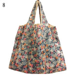 Lady Foldable Recycle Reusable Shopping Bags Portable Cartoon Floral  Printed Fruit Vegetable Tote Bag Eco Friendly Grocery Bags