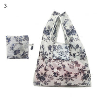 Lady Foldable Recycle Reusable Shopping Bags Portable Cartoon Floral  Printed Fruit Vegetable Tote Bag Eco Friendly Grocery Bags