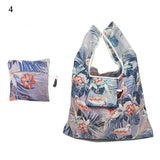 Lady Foldable Recycle Reusable Shopping Bags Portable Cartoon Floral  Printed Fruit Vegetable Tote Bag Eco Friendly Grocery Bags