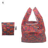 Lady Foldable Recycle Reusable Shopping Bags Portable Cartoon Floral  Printed Fruit Vegetable Tote Bag Eco Friendly Grocery Bags