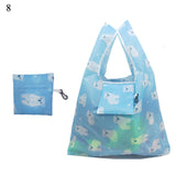 Lady Foldable Recycle Reusable Shopping Bags Portable Cartoon Floral  Printed Fruit Vegetable Tote Bag Eco Friendly Grocery Bags