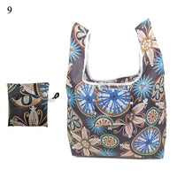 Lady Foldable Recycle Reusable Shopping Bags Portable Cartoon Floral  Printed Fruit Vegetable Tote Bag Eco Friendly Grocery Bags