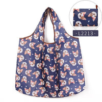 Foldable Shopping Bag Eco-friendly Folding Reusable Portable Shoulder Handbag Waterproof Polyester for Travel Grocery Bags