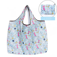 Foldable Shopping Bag Eco-friendly Folding Reusable Portable Shoulder Handbag Waterproof Polyester for Travel Grocery Bags