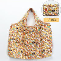 Foldable Shopping Bag Eco-friendly Folding Reusable Portable Shoulder Handbag Waterproof Polyester for Travel Grocery Bags