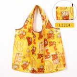 Foldable Shopping Bag Eco-friendly Folding Reusable Portable Shoulder Handbag Waterproof Polyester for Travel Grocery Bags