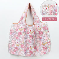 Foldable Shopping Bag Eco-friendly Folding Reusable Portable Shoulder Handbag Waterproof Polyester for Travel Grocery Bags