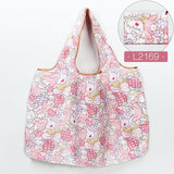 Foldable Shopping Bag Eco-friendly Folding Reusable Portable Shoulder Handbag Waterproof Polyester for Travel Grocery Bags