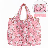 Foldable Shopping Bag Eco-friendly Folding Reusable Portable Shoulder Handbag Waterproof Polyester for Travel Grocery Bags
