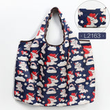 Foldable Shopping Bag Eco-friendly Folding Reusable Portable Shoulder Handbag Waterproof Polyester for Travel Grocery Bags