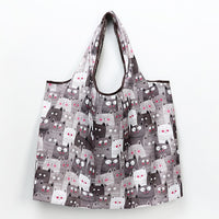 Foldable Shopping Bag Eco-friendly Folding Reusable Portable Shoulder Handbag Waterproof Polyester for Travel Grocery Bags