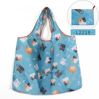Foldable Shopping Bag Eco-friendly Folding Reusable Portable Shoulder Handbag Waterproof Polyester for Travel Grocery Bags